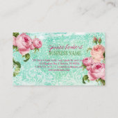 PixDezinesヴィンテージバラ/水彩 名刺 (裏面)
