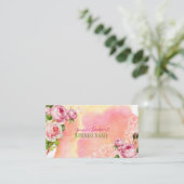 PixDezinesヴィンテージバラ/水彩 名刺 (スタンド正面)