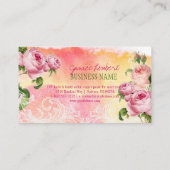 PixDezinesヴィンテージバラ/水彩 名刺 (裏面)