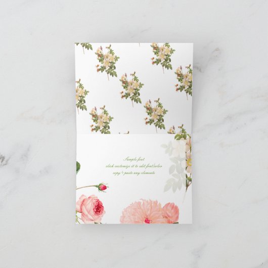 PixDezinesヴィンテージバラ/Redoute/ありがとう サンキューカード (内部)