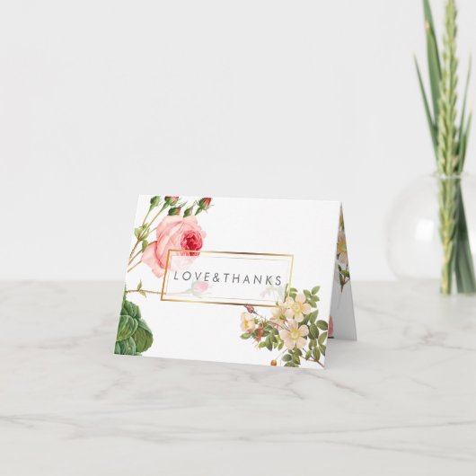 PixDezinesヴィンテージバラ/Redoute/ありがとう サンキューカード (正面)