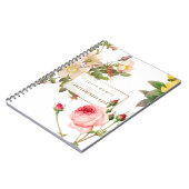 PixDezinesヴィンテージバラ/Redoute ノートブック (左側)