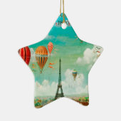 PixDezinesヴィンテージバルーン/エッフェル/パリ セラミックオーナメント (右)