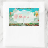 PixDezinesヴィンテージバルーン/エッフェル/パリ 長方形シール (バッグ)