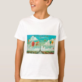 PixDezinesヴィンテージバルーン/エッフェル/パリ Tシャツ
