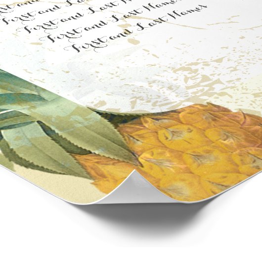 PixDezinesヴィンテージパイナップルの座席表 ポスター (角)