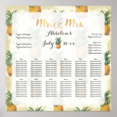 PixDezinesヴィンテージパイナップルの座席表 ポスター (正面)