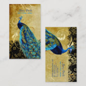 PixDezinesヴィンテージパープルピーコック+レース/ダイスフォント 名刺 (正面/裏面)