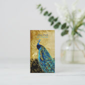 PixDezinesヴィンテージパープルピーコック+レース/ダイスフォント 名刺 (スタンド正面)