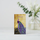 PixDezinesヴィンテージパープルピーコック+レース/ディフォント 名刺 (スタンド正面)