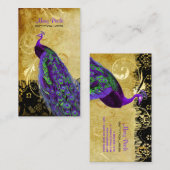 PixDezinesヴィンテージパープルピーコック+レース/ディフォント 名刺 (正面/裏面)