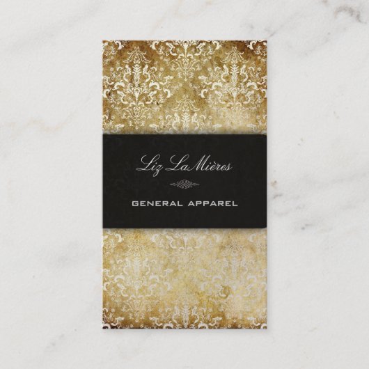 PixDezinesヴィンテージパールエティエンヌヴィンテージダマスク 名刺 (正面)