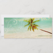 PixDezinesヴィンテージビーチボーディングパス 招待状 (裏面)