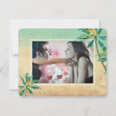 PixDezinesヴィンテージビーチ/ヤシの木/日付の保存 セーブザデート (裏面)