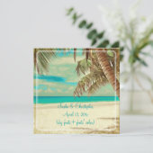 PixDezinesヴィンテージビーチ、熱帯パラダイス 招待状 (スタンド正面)