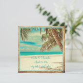 PixDezinesヴィンテージビーチ、熱帯パラダイス 招待状 (スタンド正面)