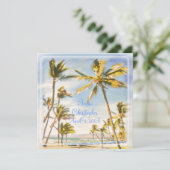 PixDezinesヴィンテージビーチ、熱帯パラダイス 招待状 (スタンド正面)
