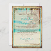 PixDezinesヴィンテージビーチ、熱帯天国 招待状 (裏面)