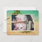 PixDezinesヴィンテージビーチ/Palm Tree/Save the Date セーブザデート (裏面)