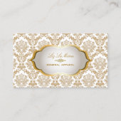 PixDezinesヴィンテージピケ・ダマスク/メタリックシルバー 名刺 (正面)