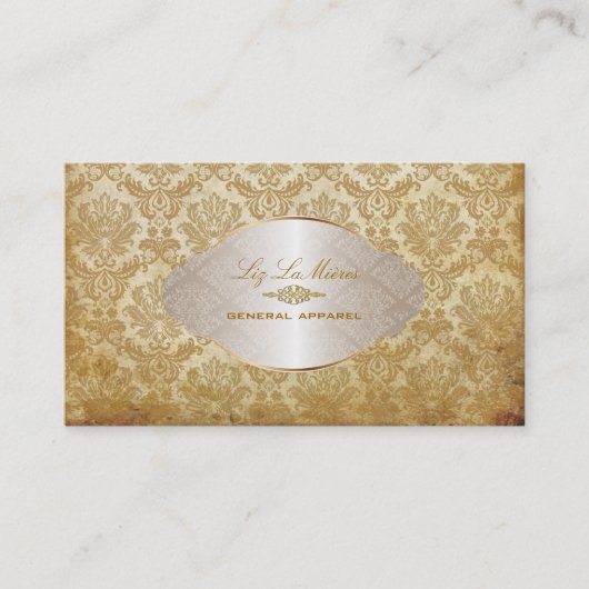 PixDezinesヴィンテージピケ・ダマスク 名刺 (正面)