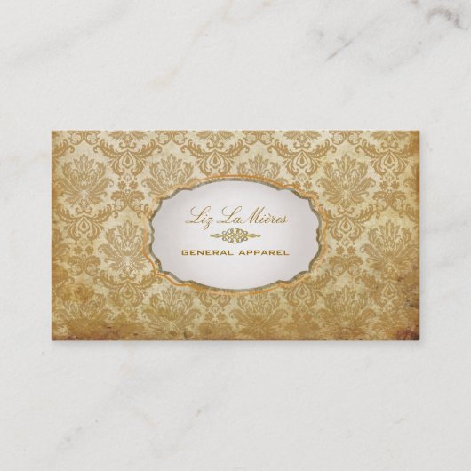 PixDezinesヴィンテージピケ・ダマスク 名刺 (正面)