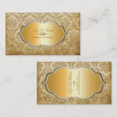 PixDezinesヴィンテージピケ・ダマスク 名刺 (正面/裏面)