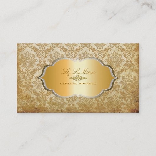 PixDezinesヴィンテージピケ・ダマスク 名刺 (正面)