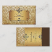 PixDezinesヴィンテージピケ・ダマスク 名刺 (正面/裏面)