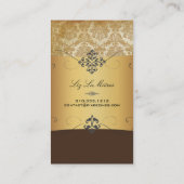 PixDezinesヴィンテージピケ・ダマスク 名刺 (裏面)