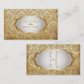 PixDezinesヴィンテージピケ・ダマスク 名刺 (正面/裏面)