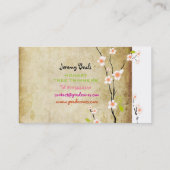 PixDezinesヴィンテージピンクさくらんぼの花♥ 名刺 (裏面)