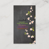 PixDezinesヴィンテージピンクさくらんぼの花♥♥ 名刺 (裏面)