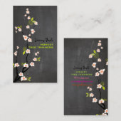 PixDezinesヴィンテージピンクさくらんぼの花♥♥ 名刺 (正面/裏面)