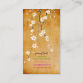 PixDezinesヴィンテージピンクさくらんぼの花♥ 名刺 (裏面)