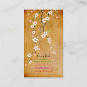 PixDezinesヴィンテージピンクさくらんぼの花♥ 名刺 (裏面)