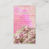 PixDezinesヴィンテージピンクアジサイ/快適 名刺 (裏面)