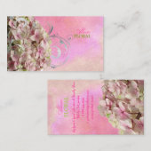 PixDezinesヴィンテージピンクアジサイ/快適 名刺 (正面/裏面)