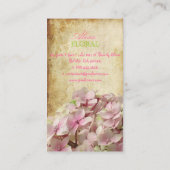 PixDezinesヴィンテージピンクアジサ/フロリスト 名刺 (裏面)