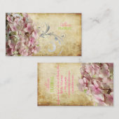 PixDezinesヴィンテージピンクアジサ/フロリスト 名刺 (正面/裏面)