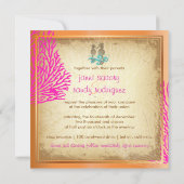 PixDezinesヴィンテージピンクコーラル+シーホース 招待状 (裏面)