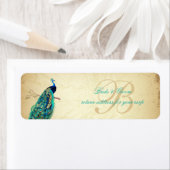 PixDezinesヴィンテージピーコックイラストレーション ラベル (インサイチュ)