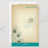 PixDezinesヴィンテージピーコック、SEO/DIYカラー 便箋 (正面/裏面)