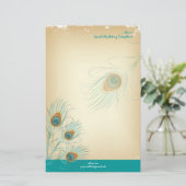 PixDezinesヴィンテージピーコック、SEO/DIYカラー 便箋 (スタンド正面)