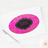 PixDezinesヴィンテージフェイクレース/ DIY背景色 楕円形シール (封筒)