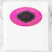 PixDezinesヴィンテージフェイクレース/ DIY背景色 楕円形シール (バッグ)