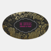 PixDezinesヴィンテージフェイクレース/ DIY背景色 楕円形シール (正面)