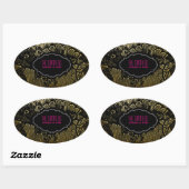 PixDezinesヴィンテージフェイクレース/ DIY背景色 楕円形シール (シート)