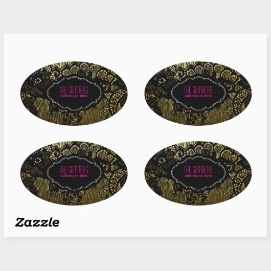 PixDezinesヴィンテージフェイクレース/ DIY背景色 楕円形シール (シート)