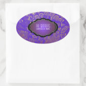 PixDezinesヴィンテージフェイクレース/ DIY背景色 楕円形シール (バッグ)